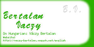 bertalan vaczy business card